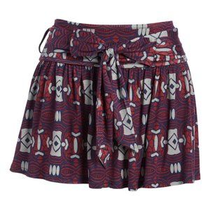 Aryeh Red, Navy, Gray Tribal Print Miniskirt